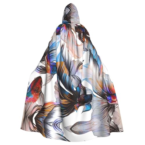 Zcmkjlg Halloween-Umhang mit Fischdruck, für Themenpartys, Maskerade Zcmkjlg Halloween-Umhang mit Fischdruck, für Themenpartys, Maskerade von Zcmkjlg