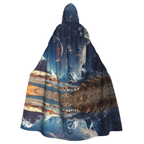 Zcmkjlg Halloween-Umhang mit Kapuze und Sternen-Druck, Themenpartys, Umhang für Maskerade Zcmkjlg Halloween-Umhang mit Kapuze und Sternen-Druck, Themenpartys, Umhang für Maskerade von Zcmkjlg