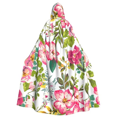 Zcmkjlg Hibiskusblumen-Umhang für Erwachsene, Halloween, Kapuzenumhang, Themenpartys, Umhang für Maskerade von Zcmkjlg