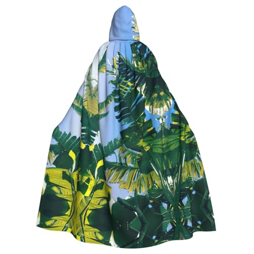 Zcmkjlg Kapuzenumhang mit Bananenblatt-Druck, für Erwachsene, Halloween, Themenpartys, Umhang für Maskerade Zcmkjlg Kapuzenumhang mit Bananenblatt-Druck, für Erwachsene, Halloween, Themenpartys, Umhang für Maskerade von Zcmkjlg