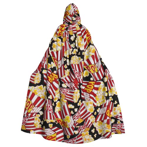 Zcmkjlg Kapuzenumhang mit Popcorn-Druck, für Erwachsene, Halloween, Themenpartys, Umhang für Maskerade von Zcmkjlg