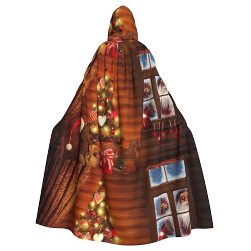 Zcmkjlg Merry Christmas2 bedruckter Halloween-Umhang mit Kapuze, Themenpartys, Umhang für Maskerade von Zcmkjlg