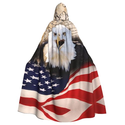 Zcmkjlg Patriotischer Weißkopfseeadler mit amerikanischer Flagge, Erwachsenen-Umhang, Halloween-Kapuzenumhang, Themenpartys, Umhang für Maskerade Zcmkjlg Patriotischer Weißkopfseeadler mit amerikanischer Flagge, Erwachsenen-Umhang, Halloween-Kapuzenumhang, Themenpartys, Umhang für Maskerade von Zcmkjlg