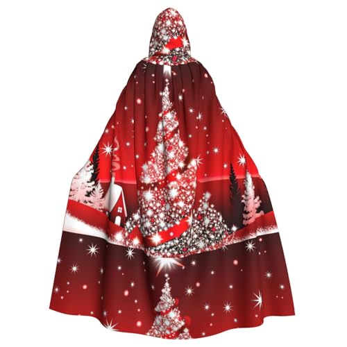 Zcmkjlg Roter Weihnachtsbaum-Umhang für Erwachsene, Halloween, mit Kapuze, Themenpartys, Umhang für Maskerade von Zcmkjlg