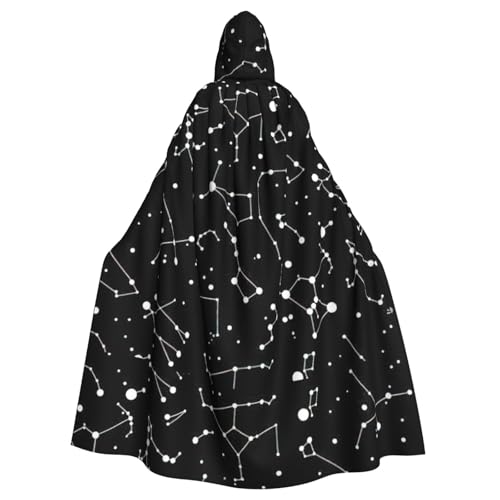 Zcmkjlg Sternenhimmel-Umhang mit Sternbild für Erwachsene, Halloween, Kapuzenumhang, Themenpartys, Umhang für Maskerade von Zcmkjlg