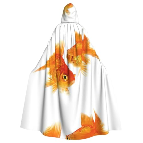 Zcmkjlg Süßer Goldfisch-Druck für Erwachsene, Halloween-Umhang mit Kapuze, Themenpartys, Umhang für Maskerade von Zcmkjlg
