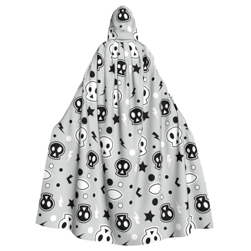 Zcmkjlg Totenkopf und Sterne Druck Erwachsene Halloween Kapuzenumhang Themenpartys Umhang für Maskerade Zcmkjlg Totenkopf und Sterne Druck Erwachsene Halloween Kapuzenumhang Themenpartys Umhang für Maskerade von Zcmkjlg