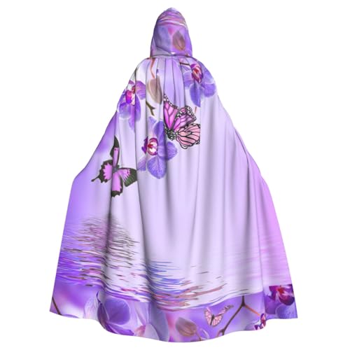 Zcmkjlg Violetter Schmetterlings-Aufdruck, Halloween-Kapuzenumhang, Themenpartys, Umhang für Maskerade Zcmkjlg Violetter Schmetterlings-Aufdruck, Halloween-Kapuzenumhang, Themenpartys, Umhang für Maskerade von Zcmkjlg