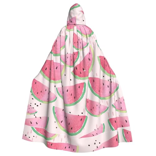 Zcmkjlg Wassermelonen-Umhang mit frischem Obstdruck, für Erwachsene, Halloween, Kapuzenumhang, Themenpartys, Umhang für Maskerade von Zcmkjlg