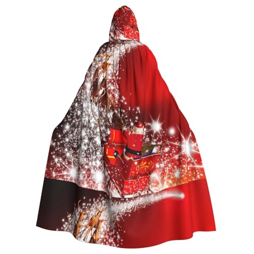 Zcmkjlg Weihnachtlicher Zauber-Druck für Erwachsene, Halloween-Kapuzenumhang, Themenpartys, Umhang für Maskerade von Zcmkjlg