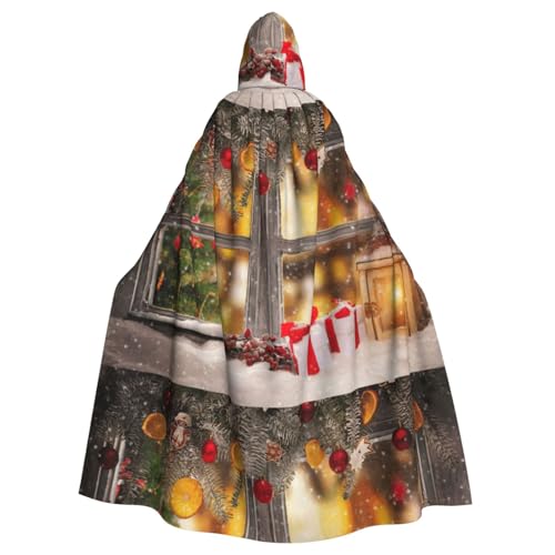 Zcmkjlg Weihnachts-Bild-Druck für Erwachsene, Halloween-Kapuzenumhang, Themenpartys, Umhang für Maskerade von Zcmkjlg