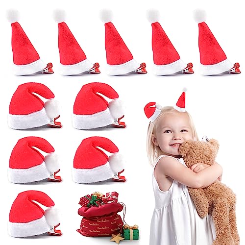 10 Stück Weihnachten Haarschmuck, Haarspangen Weihnachten, Weihnachts Haarclips, Rot Santa Hut Haarklammern Mini Weihnachtsmütze Haarschmuck für Mädchen Damen Weihnachtsdeko 10 Stück Weihnachten Haarschmuck, Haarspangen Weihnachten, Weihnachts Haarclips, Rot Santa Hut Haarklammern Mini Weihnachtsmütze Haarschmuck für Mädchen Damen Weihnachtsdeko von ZeYou