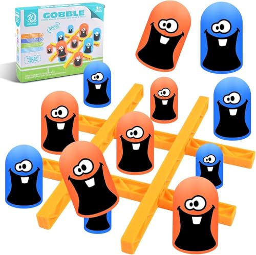 Gobblet Mampfer, Tic Tac Toe Spielzeuge, Gobblet Gobblers Schachbrett Spiel Line Up Gobblet Gobblers Brettspiel Spielzeug Eltern-Kind Interaktives Frühpädagogisches Spielzeug für Kinder von ZeYou