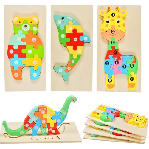 Holzpuzzle für Kinder Ab 2 3 4 Jahre,Montessori-Spielzeug für Kinder ab 2 Jahren,Holzpuzzle Holzspielzeug für Kinder, 4 Stück lehrreiches Holzpuzzle, Geschenk für Jungen und Mädchen Holzpuzzle für Kinder Ab 2 3 4 Jahre,Montessori-Spielzeug für Kinder ab 2 Jahren,Holzpuzzle Holzspielzeug für Kinder, 4 Stück lehrreiches Holzpuzzle, Geschenk für Jungen und Mädchen von ZeYou