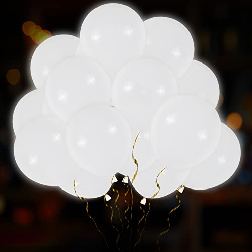 Weiß Leuchtende Luftballons LED 40 Stück,Girlande Luftballons mit Led,Geburtstag Led Helium Festival Dekorative Spielzeug Party für Valentinstag Birthday Party Hochzeit Karneval Außen von ZeYou