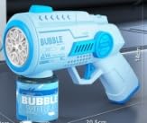Zeawavsl Seifenblasenpistole, Kinder Seifenblasenmaschine Machine, Seifenblasen Pistole mit 100ML Seifenblasenlösung Und 2 Seifenblasen Flüssigkeit Für Kids Shooter Party Spielzeug (Blue) von Zeawavsl
