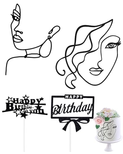 Zeayebsr 2pcs Torten Deko Lady Face Acryl Cake Topper Schwarz Kuchen Dekoration Geburtstag Kuchendeko Tortenaufsatz Set Jubiläum Muttertag Party ,Kommt mit 20 Stück Glückwunschkarten zum Geburtstag Zeayebsr 2pcs Torten Deko Lady Face Acryl Cake Topper Schwarz Kuchen Dekoration Geburtstag Kuchendeko Tortenaufsatz Set Jubiläum Muttertag Party ,Kommt mit 20 Stück Glückwunschkarten zum Geburtstag von Zeayebsr