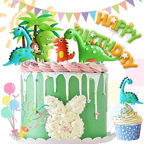 Zeaying 9 Stücke Dinosaurier Geburtstags Kuchen Dekorationen, Dschungel Dekoration, Muffin Deko, Waldtiere Tortendeko, Baby Party Deko Junge, Grün Zeaying 9 Stücke Dinosaurier Geburtstags Kuchen Dekorationen, Dschungel Dekoration, Muffin Deko, Waldtiere Tortendeko, Baby Party Deko Junge, Grün von Zeaying