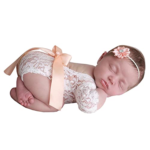 Zebbyee Baby Fotoshooting Kostüme, Neugeborenen Fotografie Requisiten,Baby Backless Spitze Strampler Baby fotografie zubehör von Zebbyee