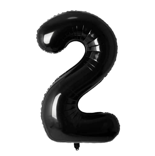 Folienballon, Nummer 2, klein, 35 cm, Schwarz Folienballon, Nummer 2, klein, 35 cm, Schwarz von Zebra Balloons