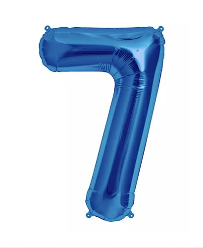 Folienballon, Zahl 7, klein, 35 cm, Blau Folienballon, Zahl 7, klein, 35 cm, Blau von Zebra Balloons