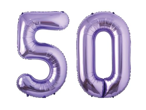 Folienballon Zahl 50, Violett, 101 cm Folienballon Zahl 50, Violett, 101 cm von Zebra Balloons