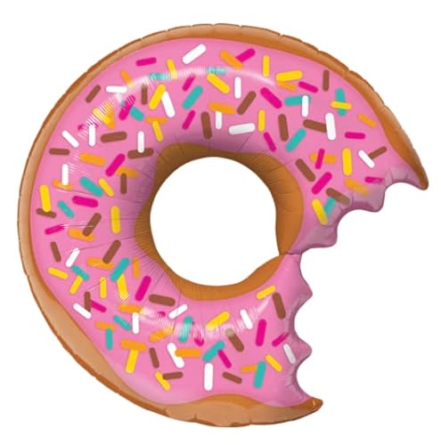 Rosa (mit Biss) Donut-Folienballon, 69 cm von Zebra Balloons