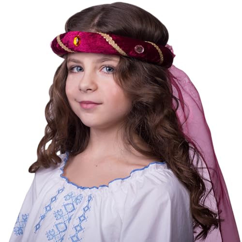 Zebra & Friends Tiara Rosalin Mittelalter - Für Kinder und Erwachsene - Haarband - Karnevalszubehör - Samt - Kopfbedeckung - Diadem - Haarreifen - Stirnband - Mottoparty - Weinrot Zebra & Friends Tiara Rosalin Mittelalter - Für Kinder und Erwachsene - Haarband - Karnevalszubehör - Samt - Kopfbedeckung - Diadem - Haarreifen - Stirnband - Mottoparty - Weinrot von Zebra & Friends