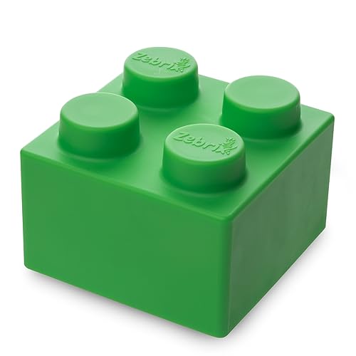 Zebrix XXL Baustein Grün | Geschenkverpackung 9.5 x 9.5 cm | 2x2 Noppen Soft-Touch Klemmbaustein | großer Baustein als Geschenk ab 6 Monaten | grüner Kunststoff 1 Stein Zebrix XXL Baustein Grün | Geschenkverpackung 9.5 x 9.5 cm | 2x2 Noppen Soft-Touch Klemmbaustein | großer Baustein als Geschenk ab 6 Monaten | grüner Kunststoff 1 Stein von Zebrix