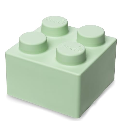 Zebrix XXL Baustein Weißgrün Pastell | Geschenkverpackung 9.5 x 9.5 cm | 2x2 Noppen Soft-Touch Klemmbaustein | großer Baustein als Geschenk ab 6 Monaten | Kunststoff 1 Stein Zebrix XXL Baustein Weißgrün Pastell | Geschenkverpackung 9.5 x 9.5 cm | 2x2 Noppen Soft-Touch Klemmbaustein | großer Baustein als Geschenk ab 6 Monaten | Kunststoff 1 Stein von Zebrix