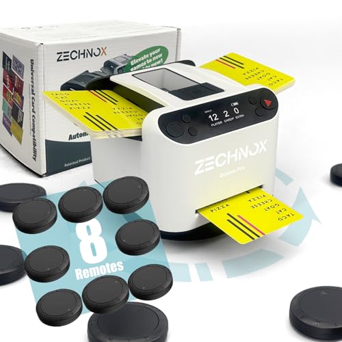 Zechnox Automatische Kartenmischer und Kartensender mit 8 Fernbedienungen,geeignet für alle Kartenspiele,360 Grad Drehen Lässt,extrem leise,wiederaufladbar,für bis zu 12 Spieler (EU-Weiß Pro) von Zechnox