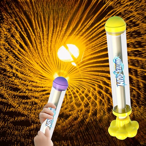 Feuerwerk Wasserpistole Spielzeug, Romantische Feuerwerks Wasserpistole Spritzpistolen, Feuerwerk Wasserpistolen Kinder Wasserspritzpistole, Wasserspielzeug Geschenke für Kinder Outdoor (Gelb+Lila) von Zecnaud