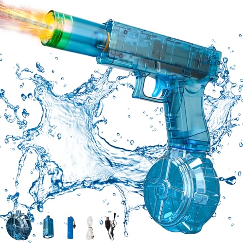 Wasserpistole Elektrisch, Elektrische Wasserpistole für Erwachsene und Kinder, 7,9M Reichweite Wasserspritzpistole, Wasserpistolen Spielzeug Große Kapazität für Sommer Strand Outdoor Pool (Blau) von Zecnaud