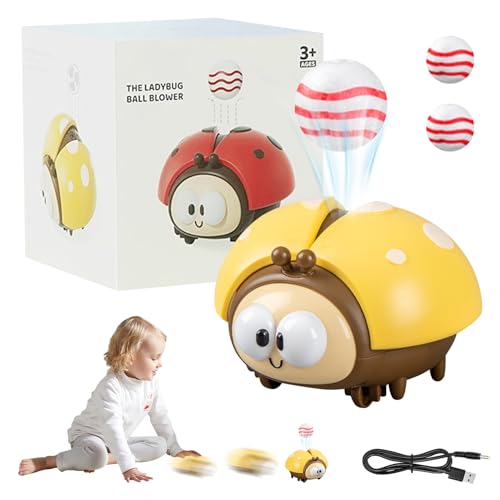 Zecnaud Marienkäfer Luftballon Spielzeug Mit 2 Bällen USB Sensorik Für Kinder Zuhause Kindergarten ABS Ballspiel (A) von Zecnaud