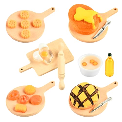 Miniatur Wichtel Zubehör 1/12 Miniatur Puppenhaus Zubehör, Miniatur Essen Set Miniatur Backen Zubehör, Miniatur Küchen Backset Miniatur Eier Brot Kekse Nudelholz, für Puppenhausküche Dekorationen Miniatur Wichtel Zubehör 1/12 Miniatur Puppenhaus Zubehör, Miniatur Essen Set Miniatur Backen Zubehör, Miniatur Küchen Backset Miniatur Eier Brot Kekse Nudelholz, für Puppenhausküche Dekorationen von Zecouk