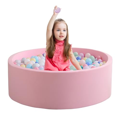 Ball Pit für Kleinkinder 35.4''x11.8'' Baby Ball Pit Weiche Memory Foam Ball Pit Runde Kids Ball Pit Innen- und Outdoor Spiel Kids Play Ball Pool (Pink, Keine Bälle) von Zedachica