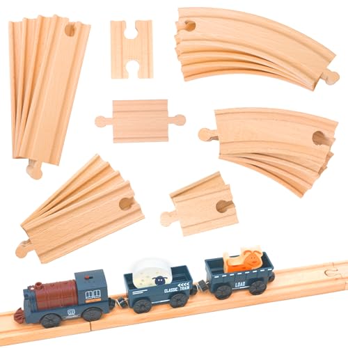 Zefphxs Holzeisenbahn Schienen, 20 Teile Buchenholz Holz Eisenbahn Kinder, Eisenbahn Holz für Kinder ab 3 Jahren mit den Meisten Spielzeugeisenbahnmarken Zefphxs Holzeisenbahn Schienen, 20 Teile Buchenholz Holz Eisenbahn Kinder, Eisenbahn Holz für Kinder ab 3 Jahren mit den Meisten Spielzeugeisenbahnmarken von Zefphxs