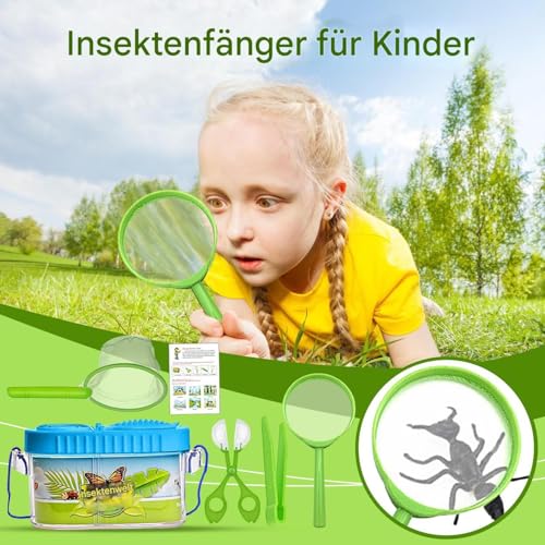 Zegaqae Fliegenfänger Für Kinder - Fliegenjagd Set Für Kinder Mit Transparentem Käfig Und Beobachtungsfenster - Transparente Falle Mit Lupenfunktion Für Entdeckungstouren Draußen Spiel Garten von Zegaqae