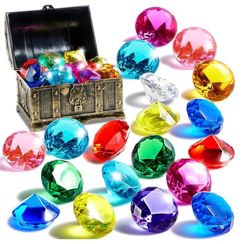 Zegaqae Tauchjuwel Pool Spielzeug, Bunte Diamanten Mit Piraten Schatzkiste, Tauchspielzeug Für Kinder, Unterwasser Edelsteins Schwimmen Training Wasserspielzeug Zegaqae Tauchjuwel Pool Spielzeug, Bunte Diamanten Mit Piraten Schatzkiste, Tauchspielzeug Für Kinder, Unterwasser Edelsteins Schwimmen Training Wasserspielzeug von Zegaqae