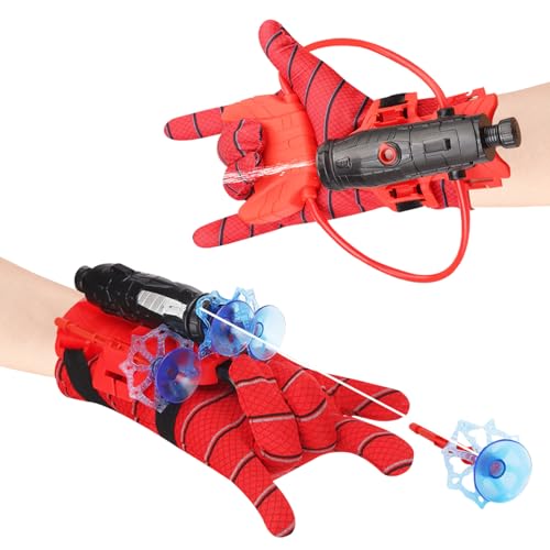 2 Set Launcher Handschuh,Launcher Handgelenk Spielzeug,Wasserpistolen Spielzeug,Super Spider Launcher,Wasserspritzpistole mit Spider Launcher, Kids Spider Hero Handschuhe,Cosplay Glove Launcher von Zehan Zitong