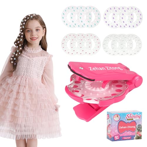 Hair Bedazzler Kit,Diamant Haar Maschine,mit 180 Hair Glitzersteine Gems,Haarschmuck Maschine,Glitzersteine Haare,Hair Gemstone Styler,für Mädchen, Kinder, Damen (B) von Zehan Zitong