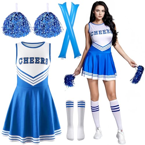 ZeiLaBang Kakadi Cheerleader Kostüm Damen für Erwachsene,Kostüm Cheerleader,Cheerleadering Outfit Fancy Dress Uniform,Cheerleadering Outfit Mädchen,Pompoms und Socken für Karneval, Mottoparty ZeiLaBang Kakadi Cheerleader Kostüm Damen für Erwachsene,Kostüm Cheerleader,Cheerleadering Outfit Fancy Dress Uniform,Cheerleadering Outfit Mädchen,Pompoms und Socken für Karneval, Mottoparty von ZeiLaBang Kakadi
