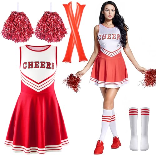 ZeiLaBang Kakadi Cheerleader Kostüm Damen für Erwachsene,Kostüm Cheerleader,Cheerleadering Outfit Fancy Dress Uniform,Cheerleadering Outfit Mädchen,Pompoms und Socken für Karneval, Mottoparty ZeiLaBang Kakadi Cheerleader Kostüm Damen für Erwachsene,Kostüm Cheerleader,Cheerleadering Outfit Fancy Dress Uniform,Cheerleadering Outfit Mädchen,Pompoms und Socken für Karneval, Mottoparty von ZeiLaBang Kakadi