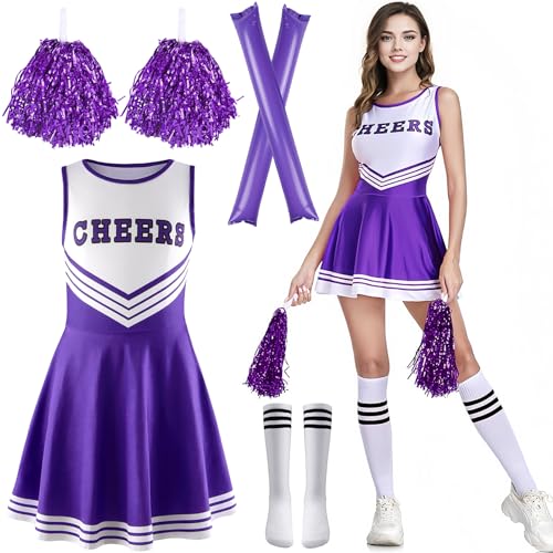 ZeiLaBang Kakadi Cheerleader Kostüm Damen für Erwachsene,Kostüm Cheerleader,Cheerleadering Outfit Fancy Dress Uniform,Cheerleadering Outfit Mädchen,Pompoms und Socken für Karneval, Mottoparty ZeiLaBang Kakadi Cheerleader Kostüm Damen für Erwachsene,Kostüm Cheerleader,Cheerleadering Outfit Fancy Dress Uniform,Cheerleadering Outfit Mädchen,Pompoms und Socken für Karneval, Mottoparty von ZeiLaBang Kakadi