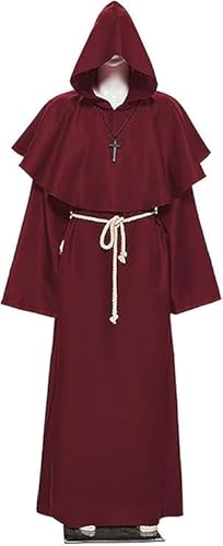 Mönch Kostüm,Priester Mönch Gewand Kostüm,Halloween Mönch Robe,Mönch Priester Gewand,Herren Cosplay Mönchskostüm,Mittelalter Renaissance Hooded Mönch Kostüm,mit Kreuzanhänger und Gürtel Mönch Kostüm,Priester Mönch Gewand Kostüm,Halloween Mönch Robe,Mönch Priester Gewand,Herren Cosplay Mönchskostüm,Mittelalter Renaissance Hooded Mönch Kostüm,mit Kreuzanhänger und Gürtel von ZeiLaBang Kakadi