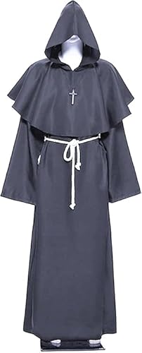 Mönch Kostüm,Priester Mönch Gewand Kostüm,Halloween Mönch Robe,Mönch Priester Gewand,Herren Cosplay Mönchskostüm,Mittelalter Renaissance Hooded Mönch Kostüm,mit Kreuzanhänger und Gürtel Mönch Kostüm,Priester Mönch Gewand Kostüm,Halloween Mönch Robe,Mönch Priester Gewand,Herren Cosplay Mönchskostüm,Mittelalter Renaissance Hooded Mönch Kostüm,mit Kreuzanhänger und Gürtel von ZeiLaBang Kakadi