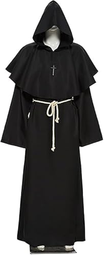 Mönch Kostüm,Priester Mönch Gewand Kostüm,Halloween Mönch Robe,Mönch Priester Gewand,Herren Cosplay Mönchskostüm,Mittelalter Renaissance Hooded Mönch Kostüm,mit Kreuzanhänger und Gürtel Mönch Kostüm,Priester Mönch Gewand Kostüm,Halloween Mönch Robe,Mönch Priester Gewand,Herren Cosplay Mönchskostüm,Mittelalter Renaissance Hooded Mönch Kostüm,mit Kreuzanhänger und Gürtel von ZeiLaBang Kakadi
