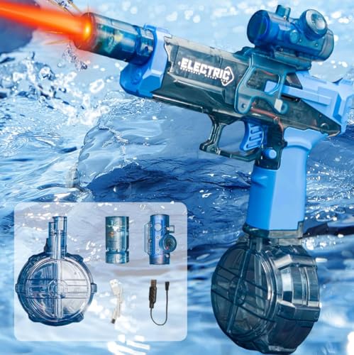 Wasserdichtes Spritzpistole Spielzeug für Kinder,Spritzpistole Wasser Elektrisch,für Pool Garten Strand (Pistole-Blau) von ZeiLaBang Kakadi