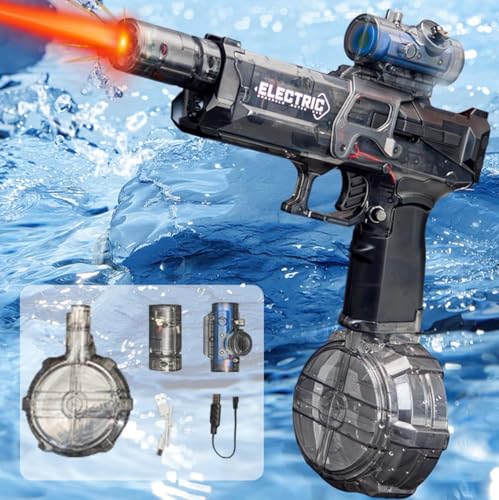 Wasserdichtes Spritzpistole Spielzeug für Kinder,Spritzpistole Wasser Elektrisch,für Pool Garten Strand (Pistole-Schwarz) von ZeiLaBang Kakadi