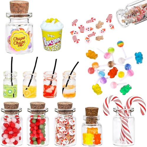 Wichtel Zubehör,14 Stück Miniatur Weihnachten Süßigkeiten und Trinken Set,mit Lolli Gummibärchen,Mini Essen Getränke,Miniatur Spielzeug für Wichteltür Deko und 1:12 Puppenhaus Wichtel Zubehör,14 Stück Miniatur Weihnachten Süßigkeiten und Trinken Set,mit Lolli Gummibärchen,Mini Essen Getränke,Miniatur Spielzeug für Wichteltür Deko und 1:12 Puppenhaus von ZeiLaBang Kakadi